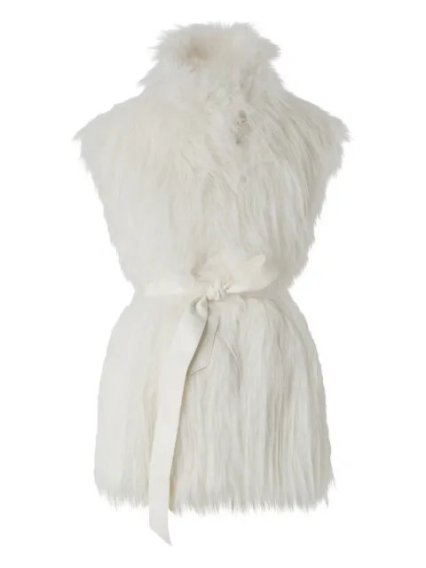 PINKO faux-fur belted vest
