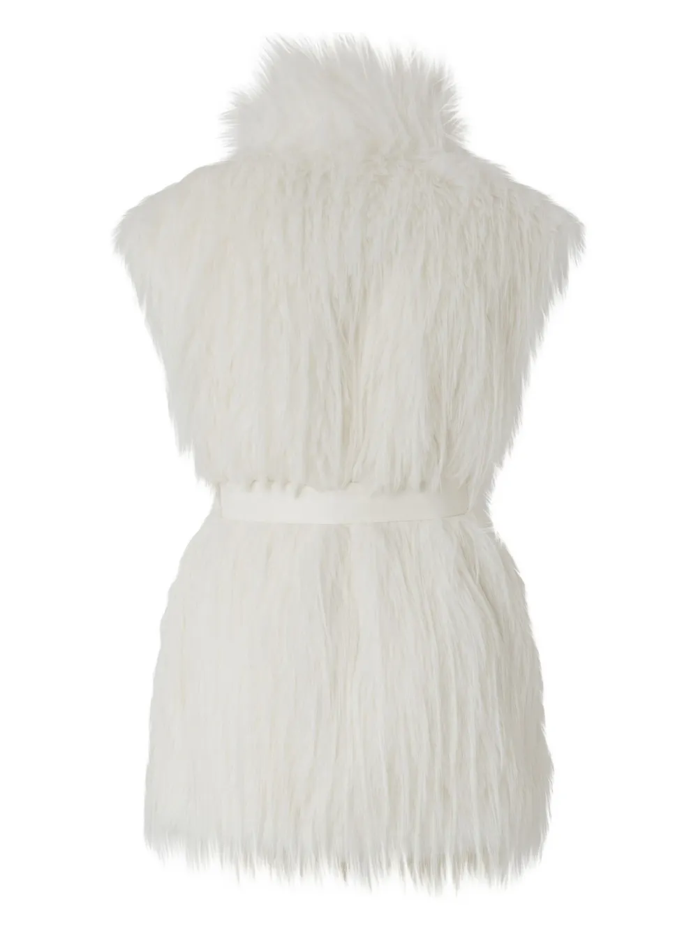 PINKO faux-fur belted vest Wit