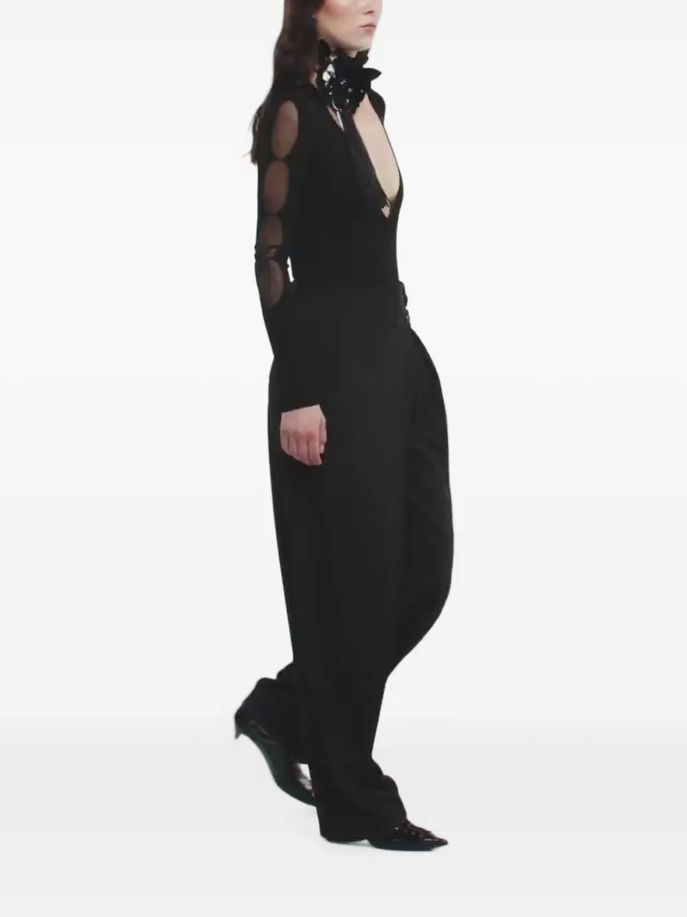 PINKO Pantalon met wikkeldetail Zwart