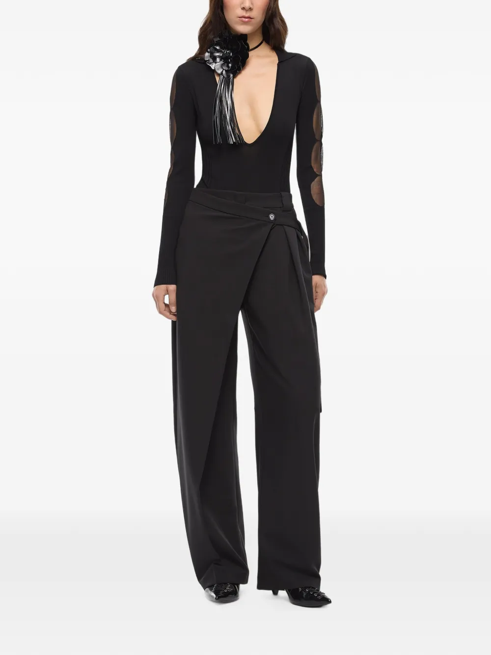 PINKO Pantalon met wikkeldetail Zwart