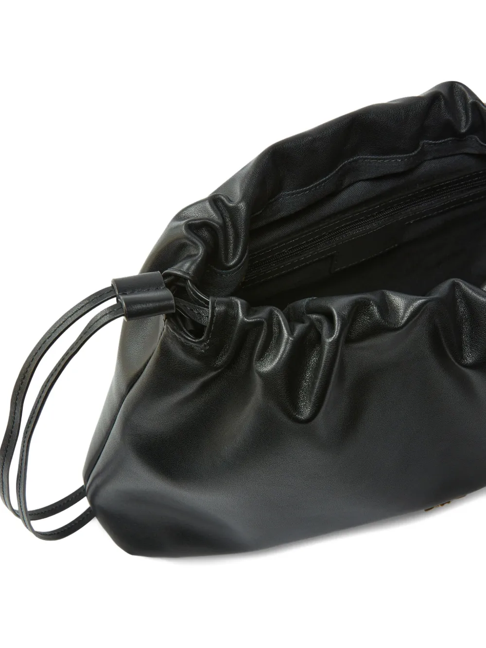 Pinko Maxi Drawstring Logo Clutch Bag In Black