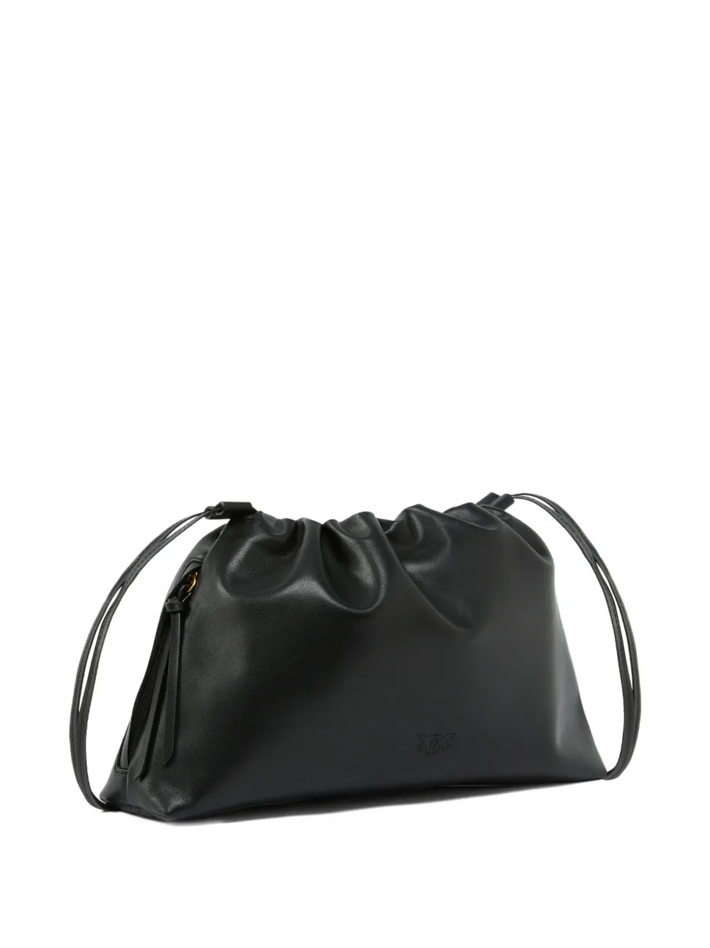 PINKO maxi drawstring logo clutch bag - Zwart