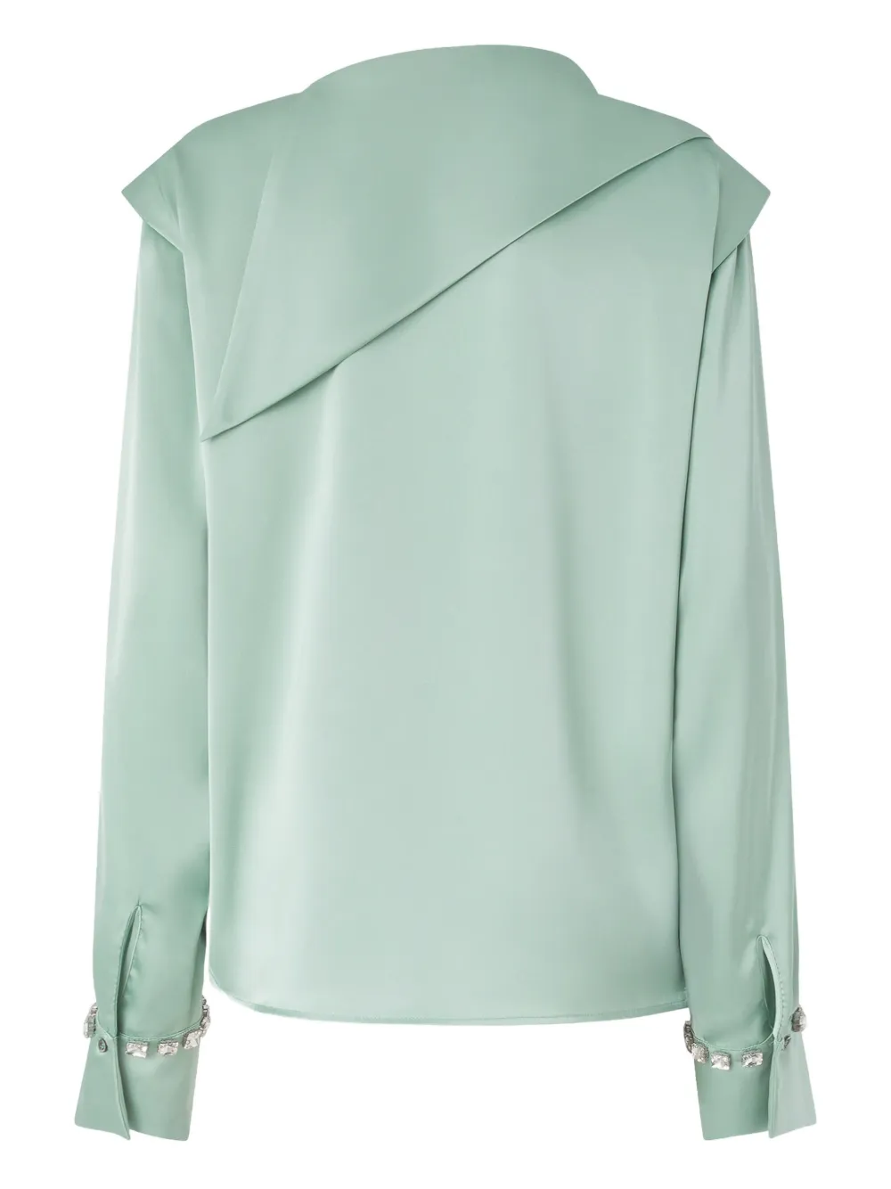 PINKO draped embellished-cuff top - Grijs