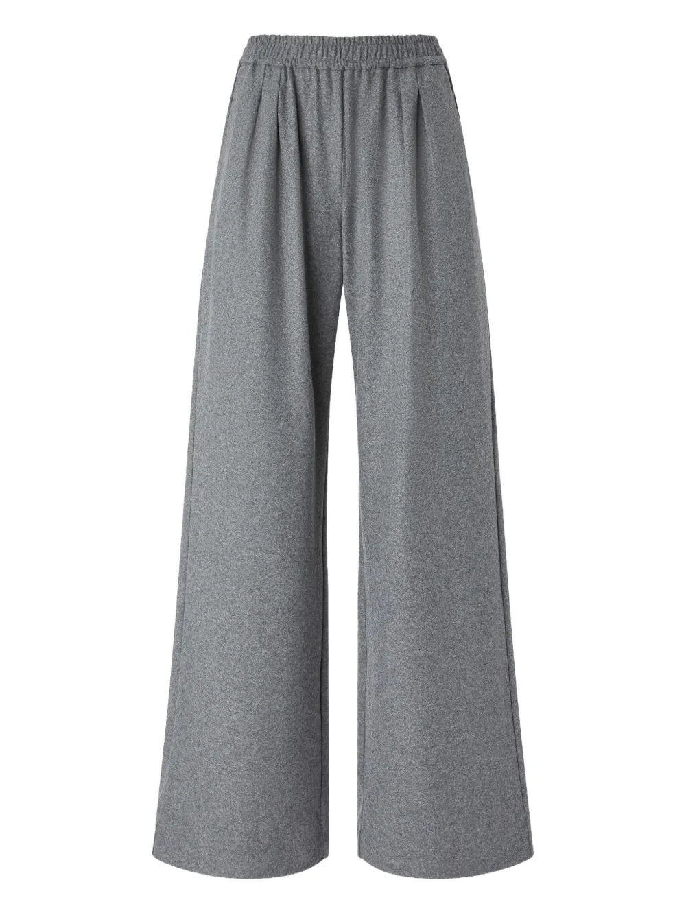 Pinko Long Wide-leg Wool-blend Trousers In Gray