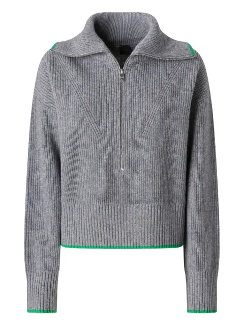 PINKO ribbed zip-up sweater