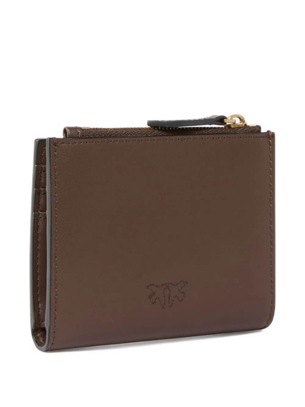 PINKO leather flap wallet - Bruin