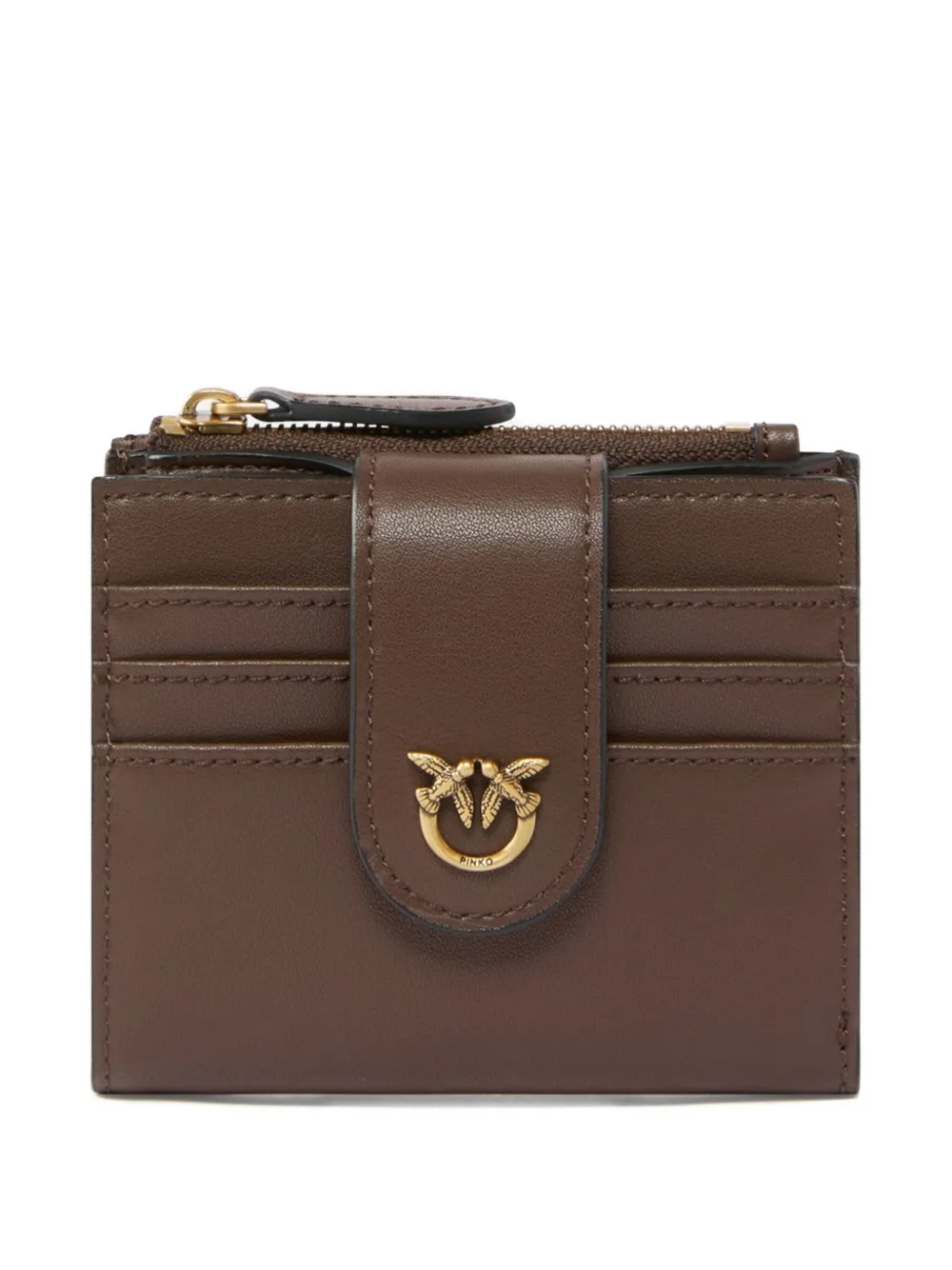 PINKO leather flap wallet | Brown | Image 1