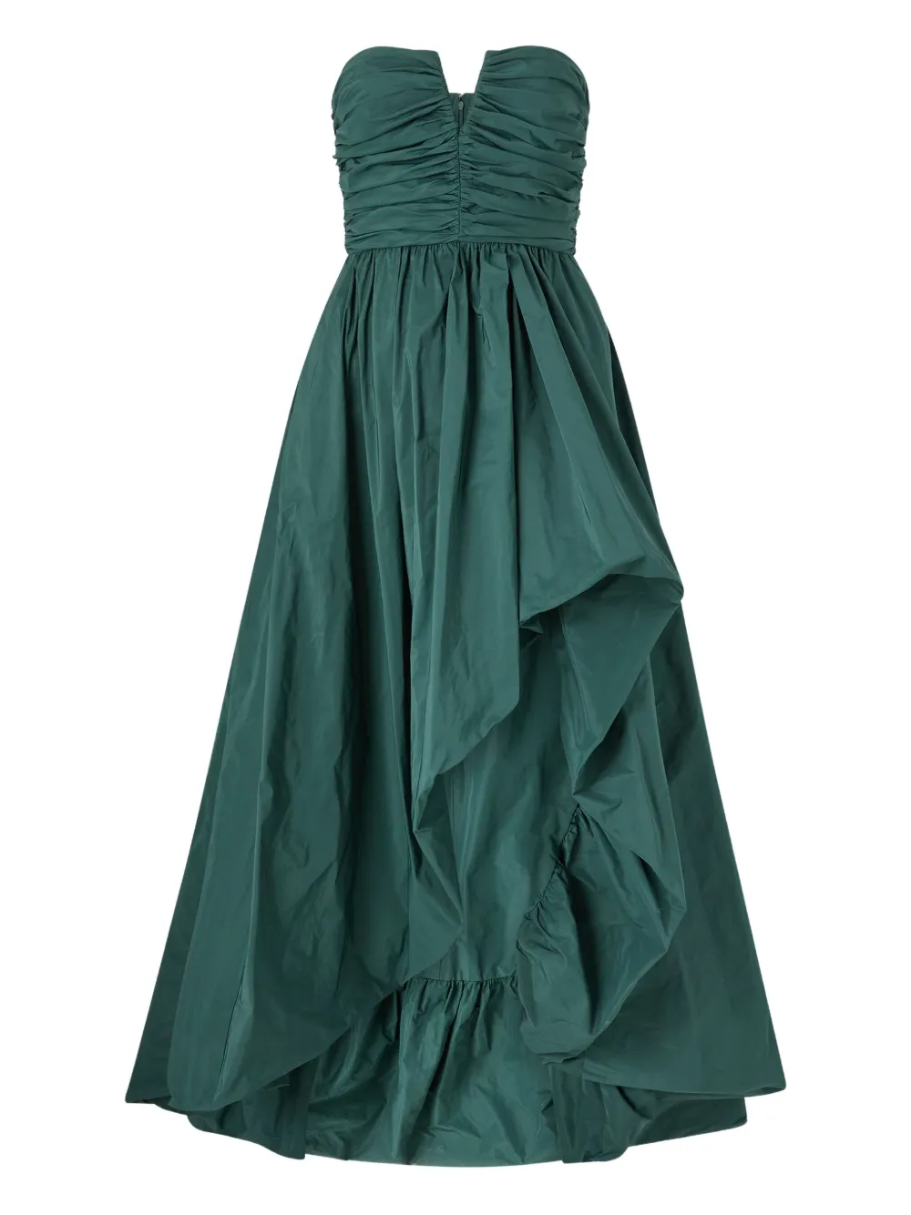 PINKO ruched-detail layered-design dress - Verde