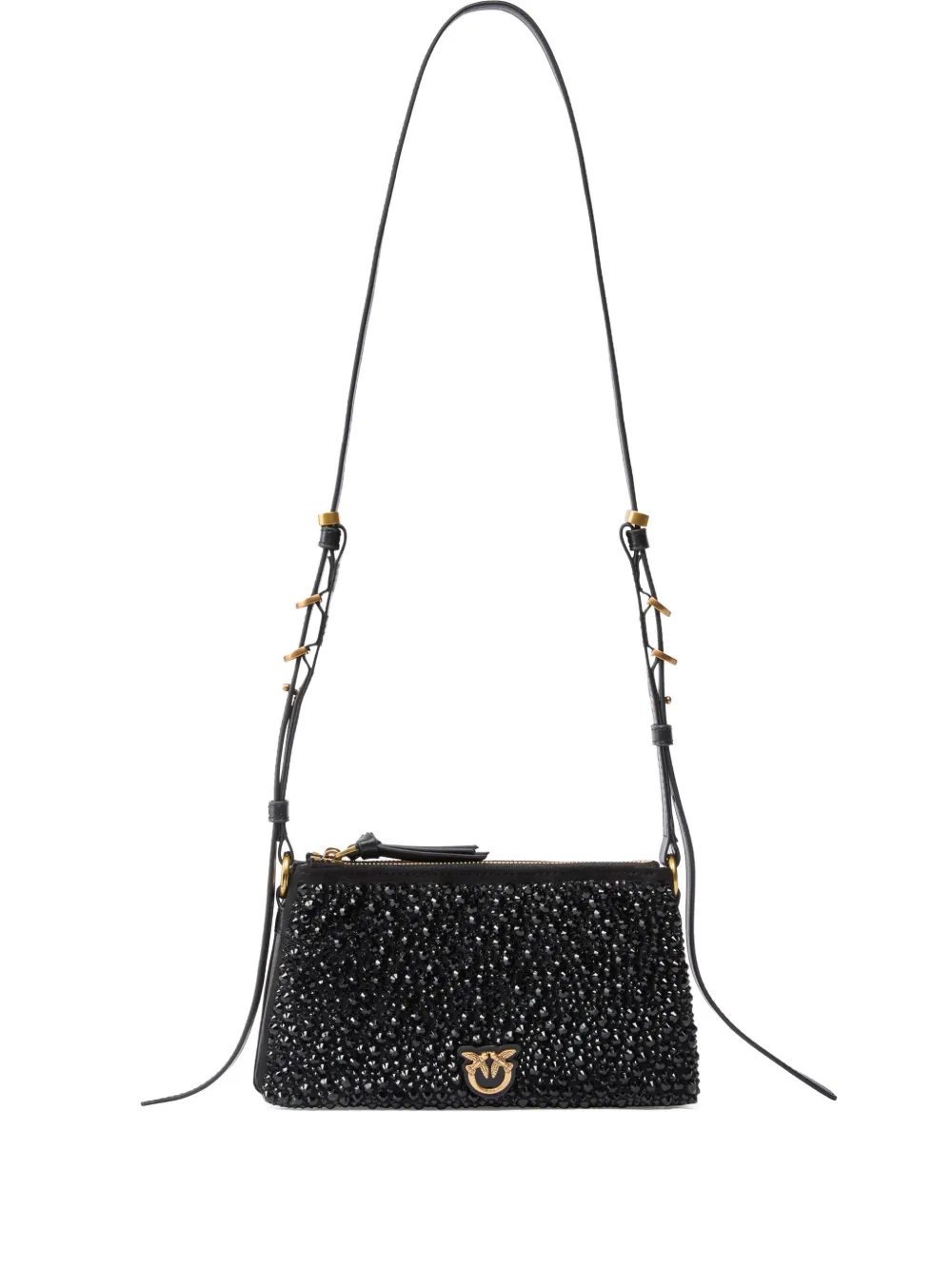 Pinko Embellished-logo Mini Bag In Black