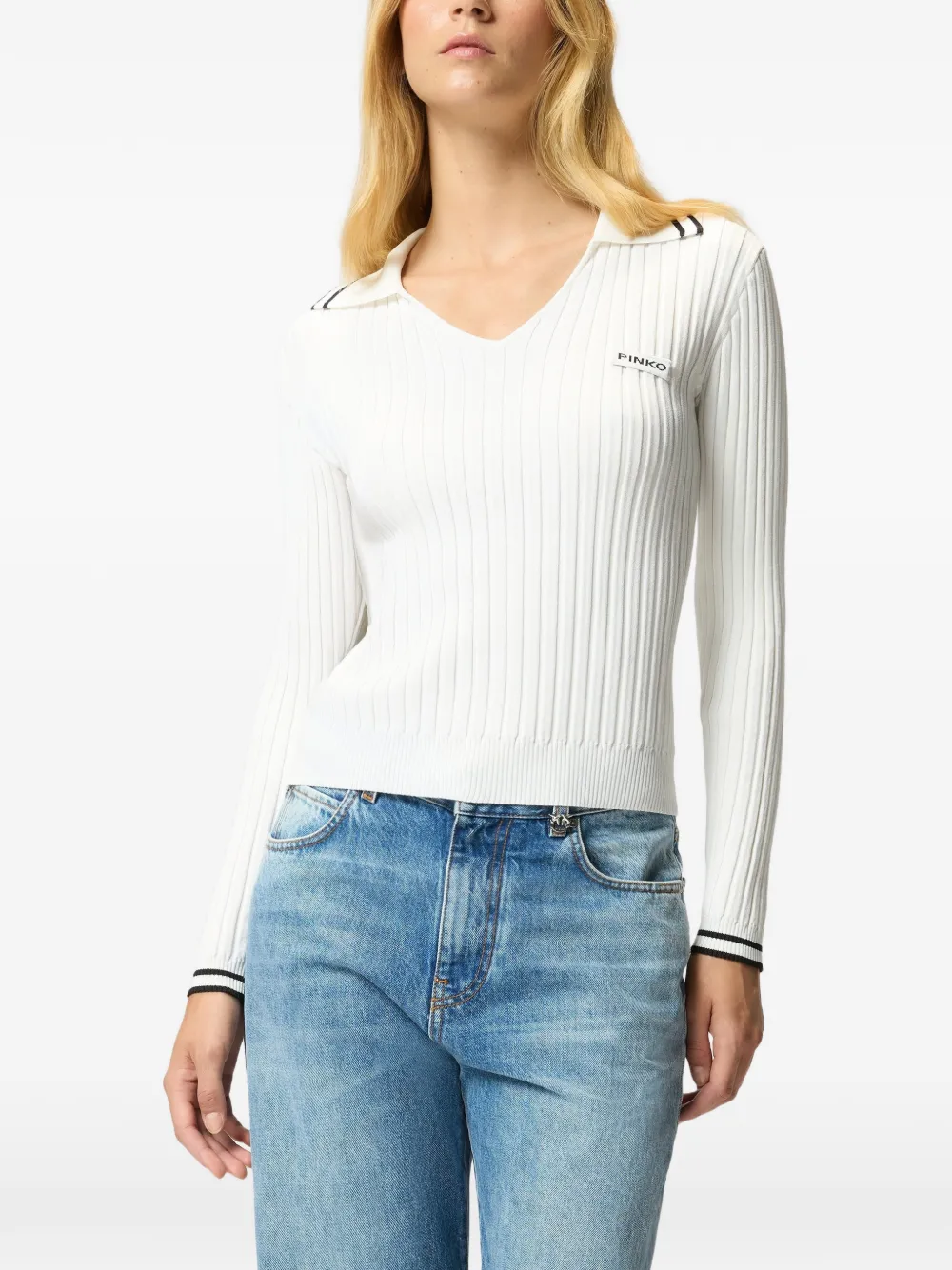 PINKO Trui met logodetail Wit