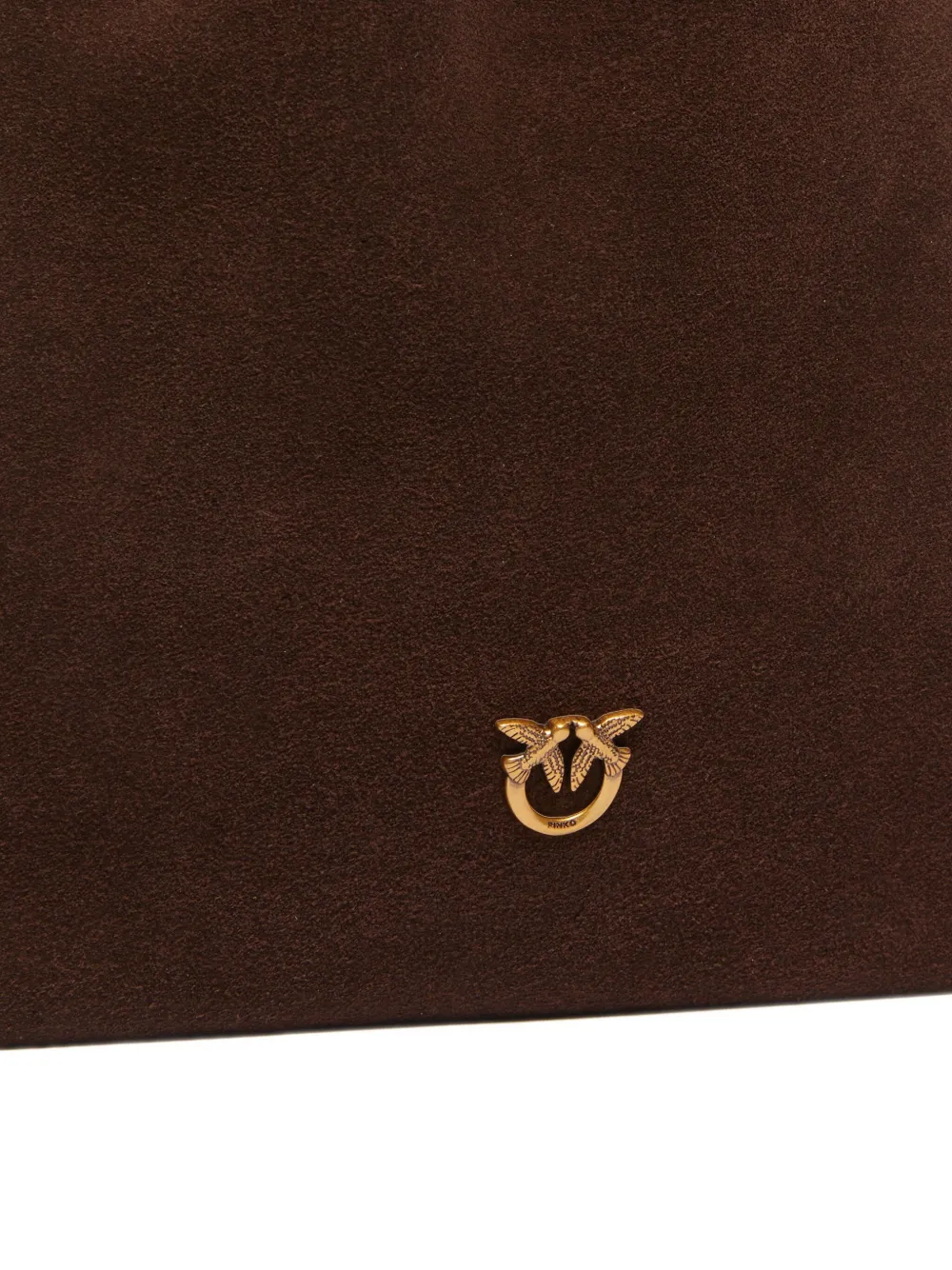 Pinko Drawstring Suede Tote Bag In Brown
