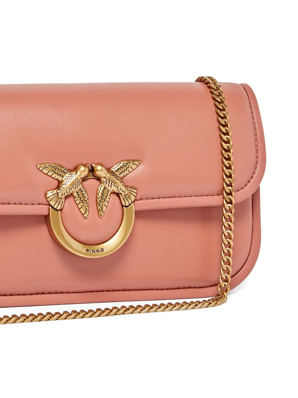 Pinko Small Love Bag Box Crossbody Bag In Nappa Leather In Brown