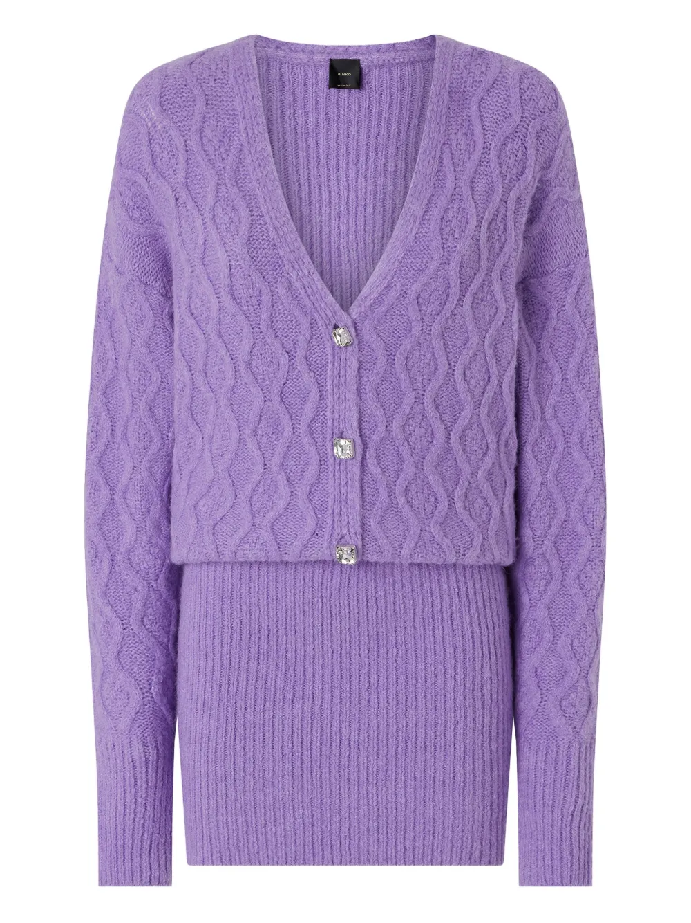 PINKO cable-knit button dress Paars