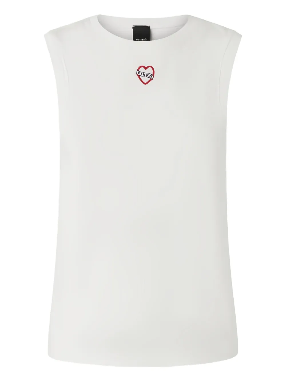 PINKO heart-embroidered sleeveless tank top - Bianco