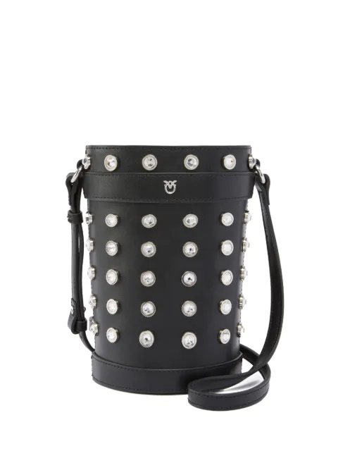 PINKO crystal-embellished leather bucket bag