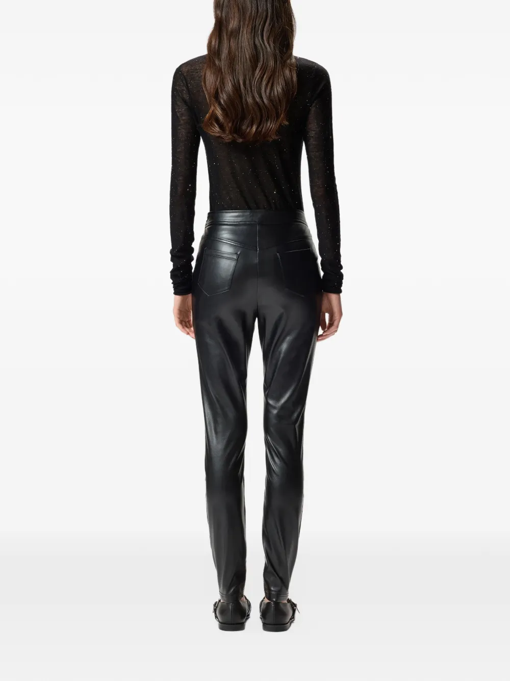PINKO Gesmockte broek met V-taille Zwart