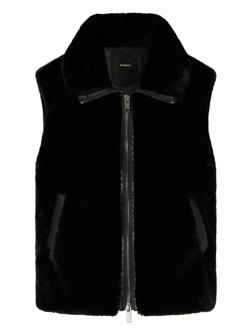 faux-fur zip-front vest