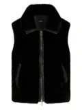 PINKO faux-fur zip-front vest - Black