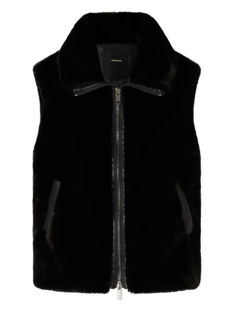 PINKO faux-fur zip-front vest