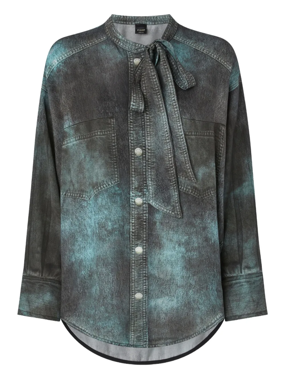 PINKO tie-neck shirt Grijs