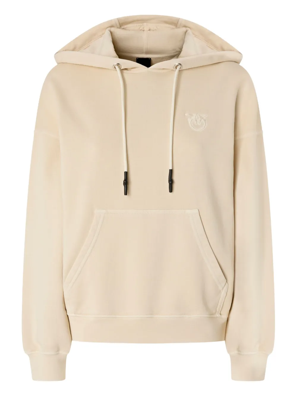 PINKO drawstring cotton hoodie Beige