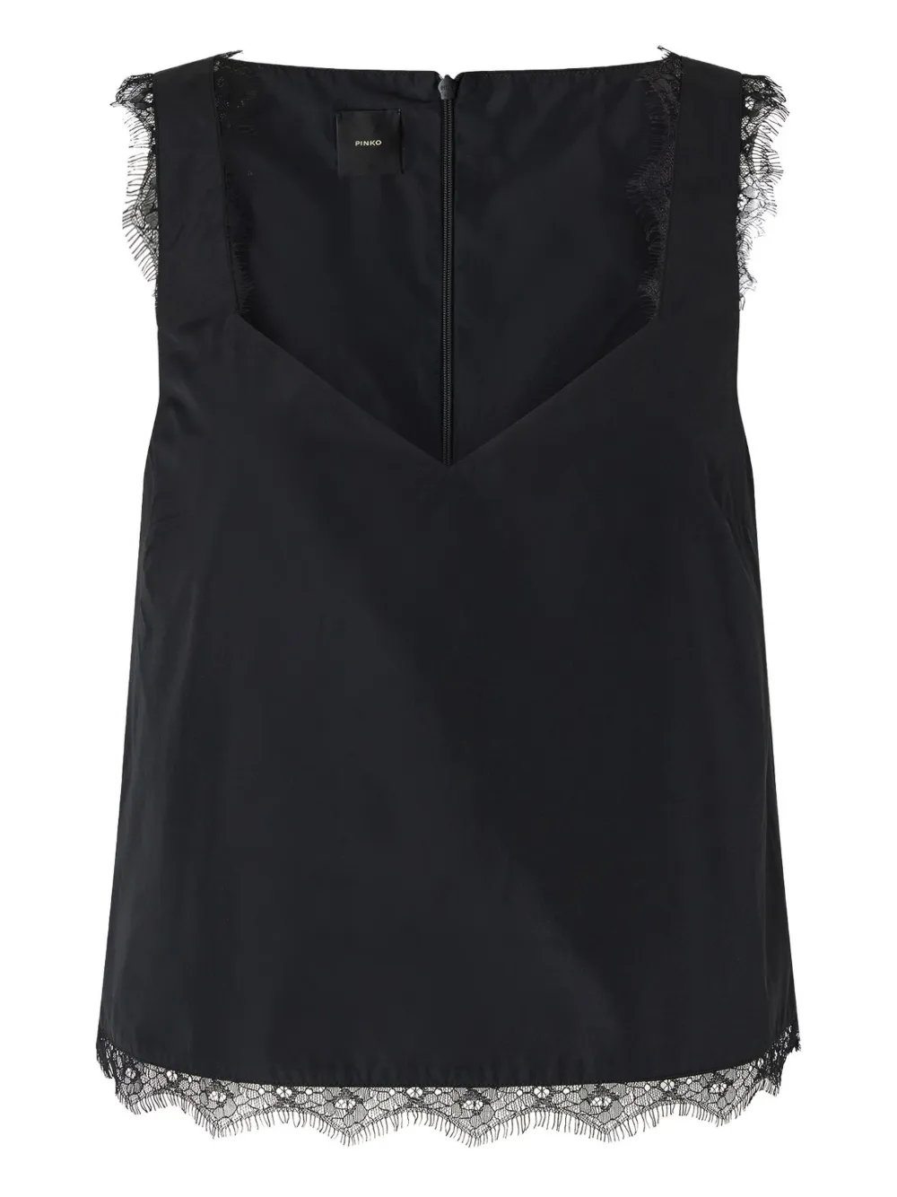 PINKO Top met afwerking van kant Zwart
