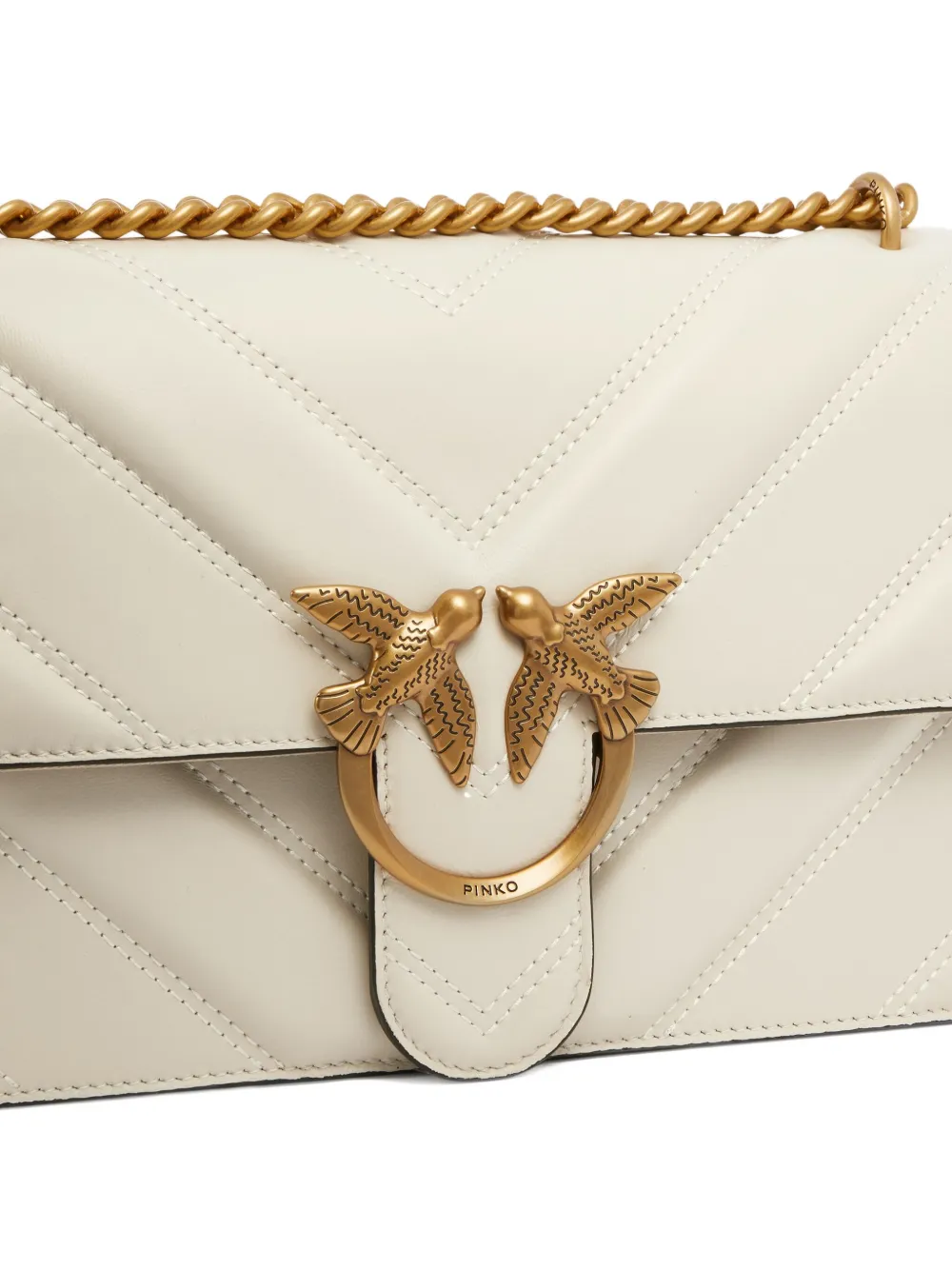 PINKO Gewatteerde crossbodytas verfraaid met vogel Wit