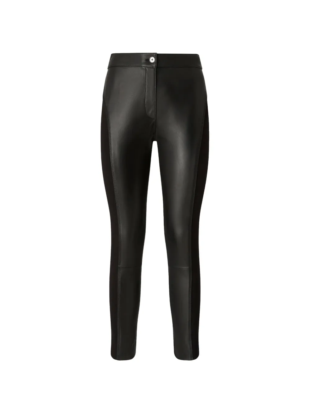 PINKO Broek met leren vlakken Zwart