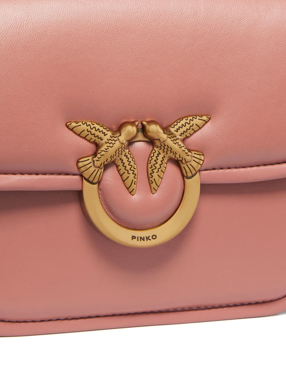 Pinko Love-birds Flap Cross Body Bag In Neutral