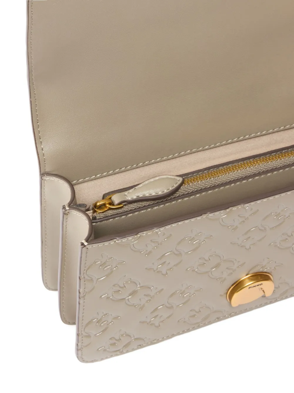 PINKO Kleine Love Bag crossbodytas met reliëf Bruin