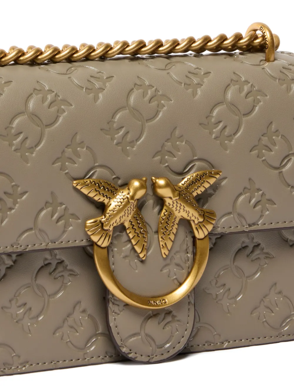 PINKO Kleine Love Bag crossbodytas met reliëf Bruin