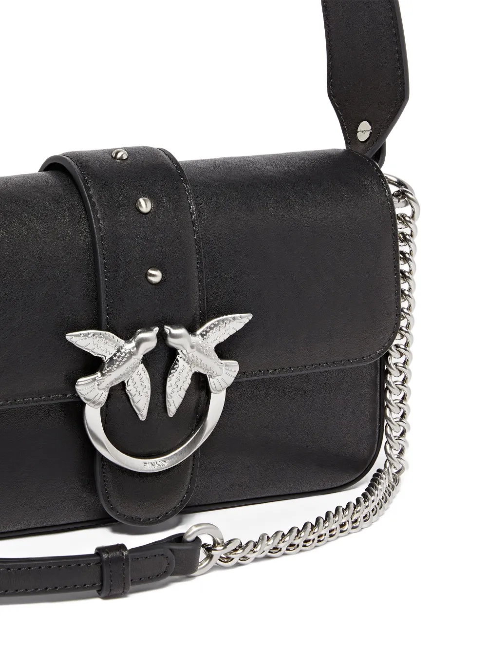 Pinko Mini Love Bag Slouchy Shoulder Bag In Biker Leather In Animal Print