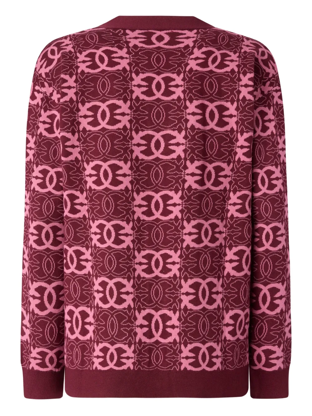 Pinko Love Birds Knit In Viscose Blend In Red