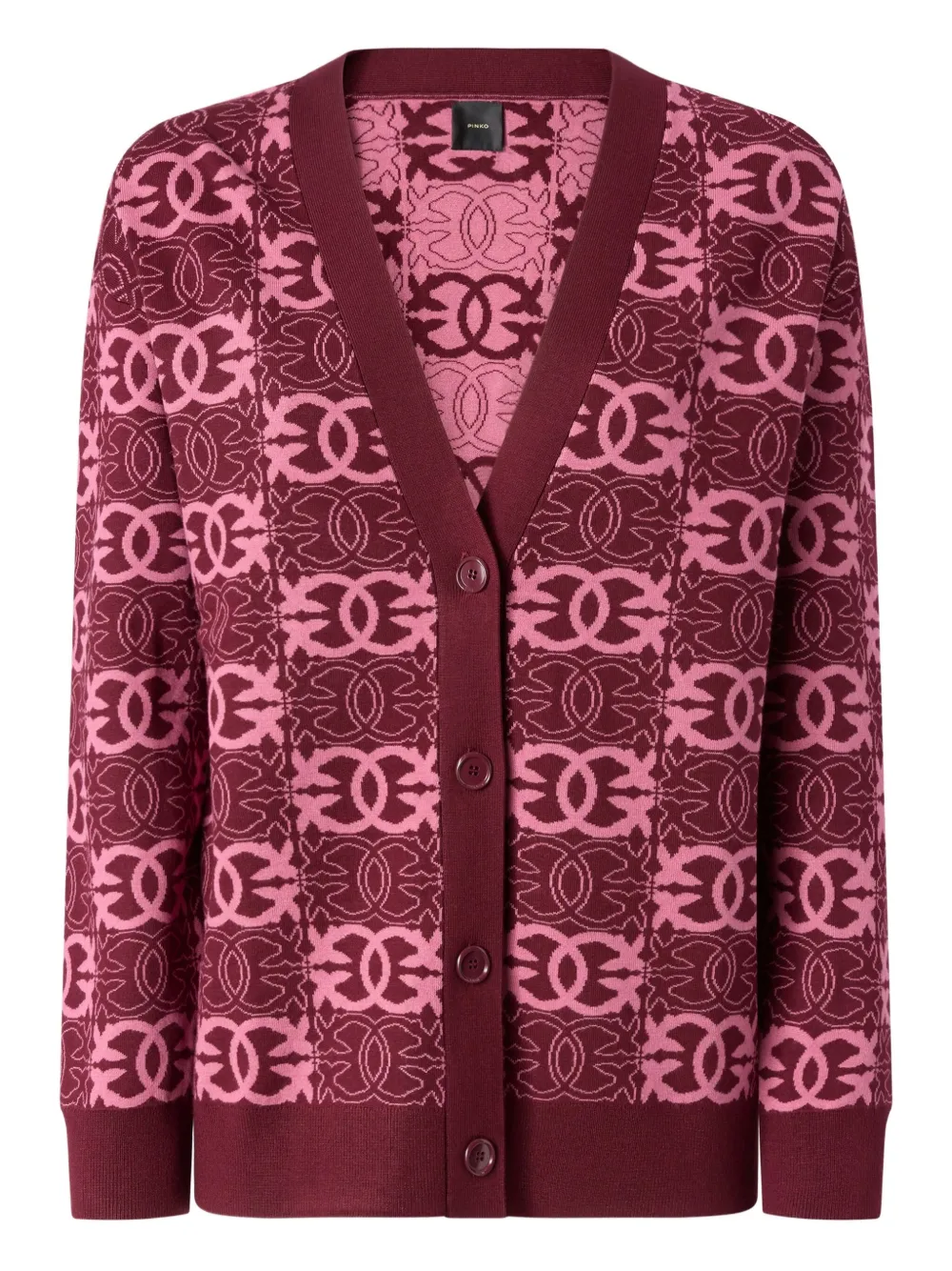 Pinko Love Birds Knit In Viscose Blend In Red