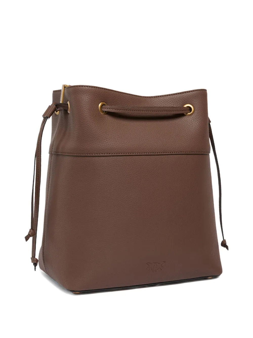 PINKO Love Birds drawstring bucket bag Bruin