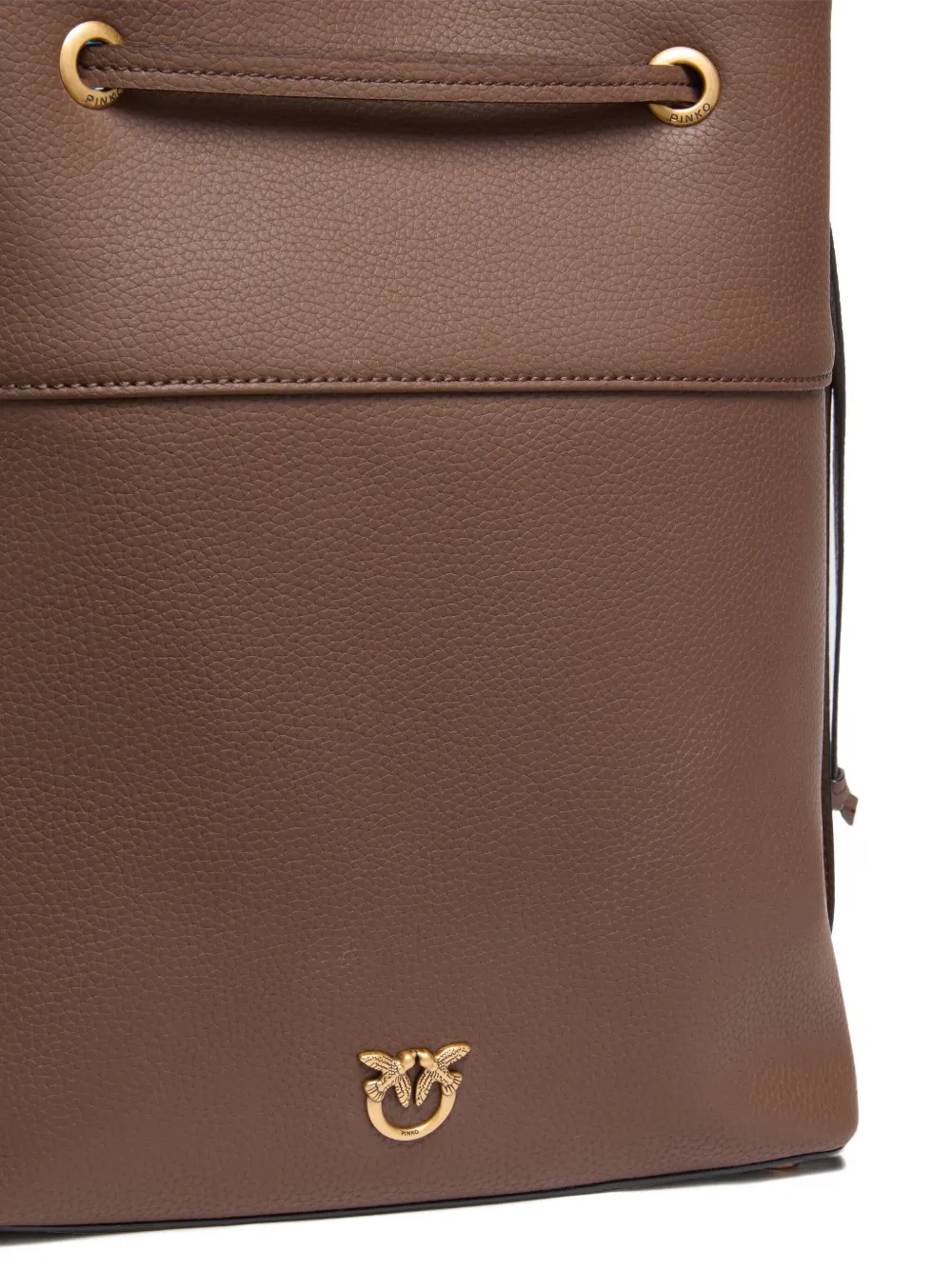 PINKO Love Birds drawstring bucket bag Bruin