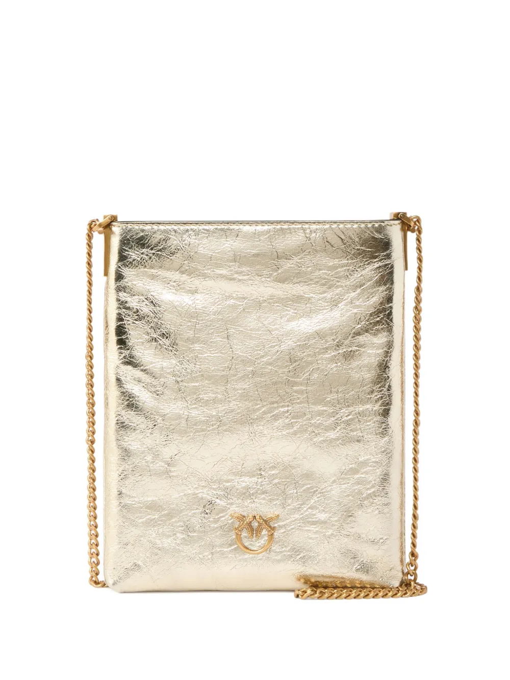 PINKO metallic-finish mini clutch bag - イエロー PINKO metallic-finish mini clutch bag - イエロー