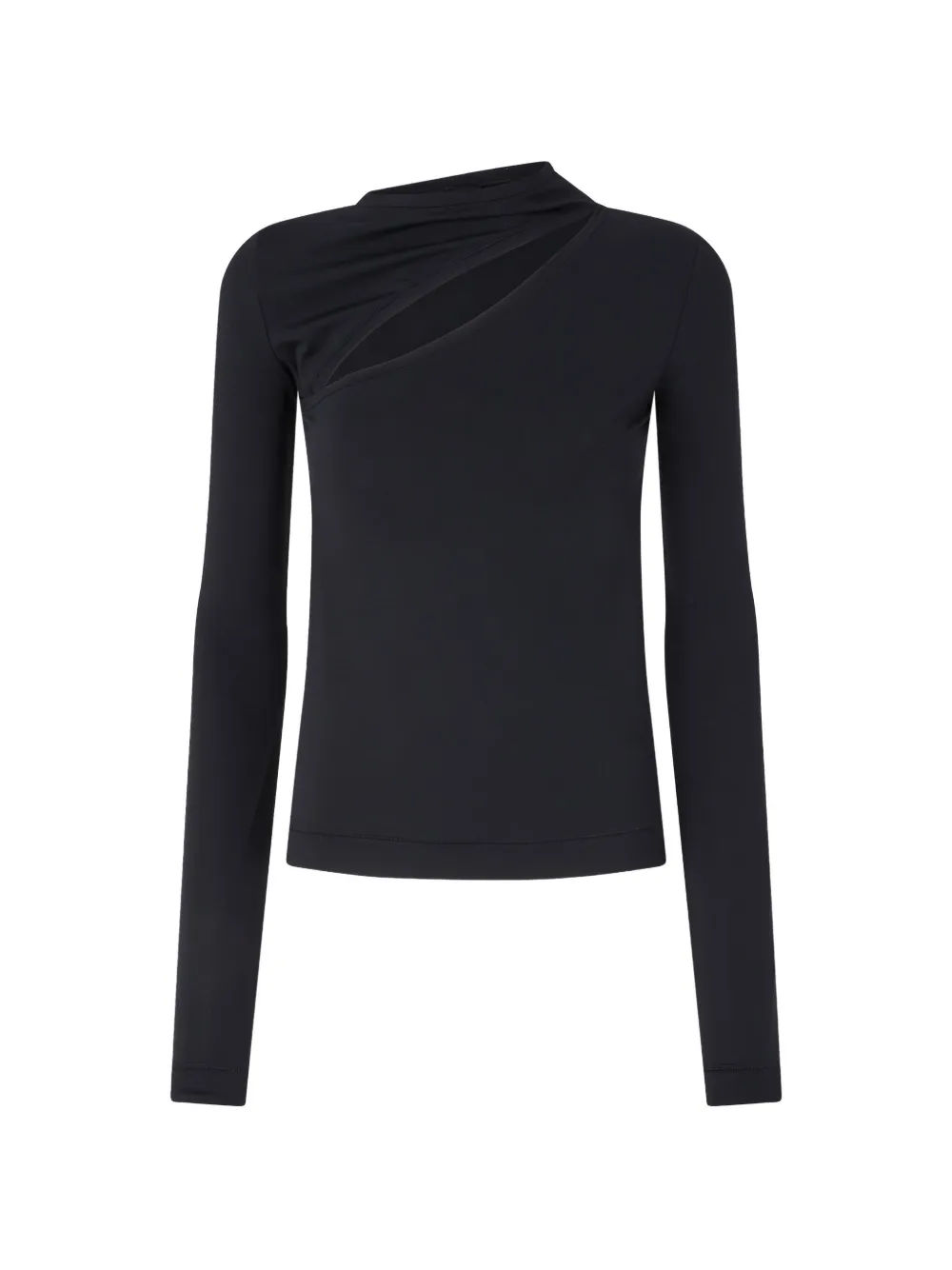 PINKO asymmetric-neck long-sleeve top - Nero