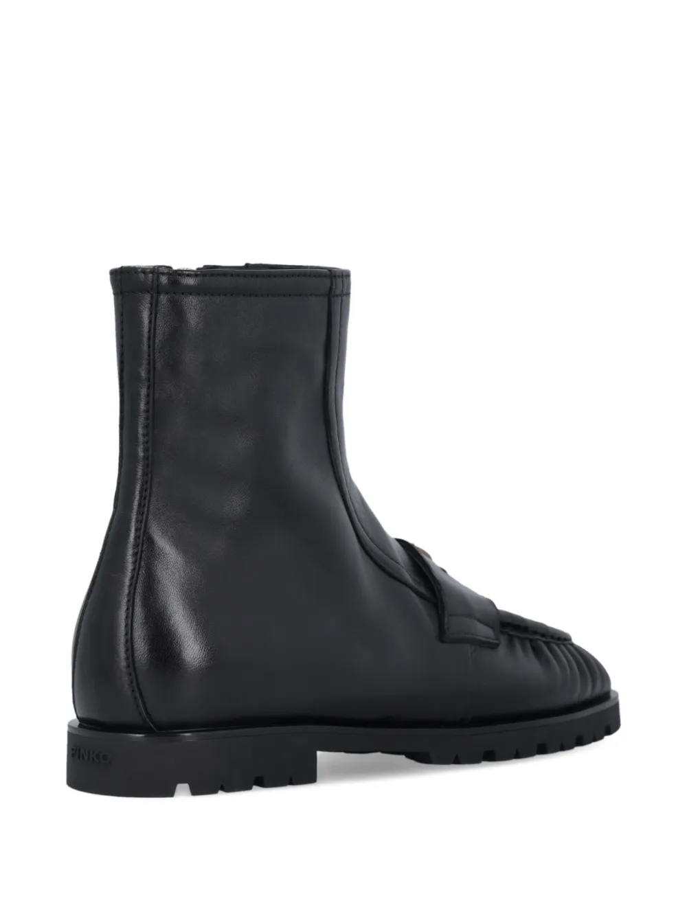 Pinko Nora Pleated-detail Boots In Black