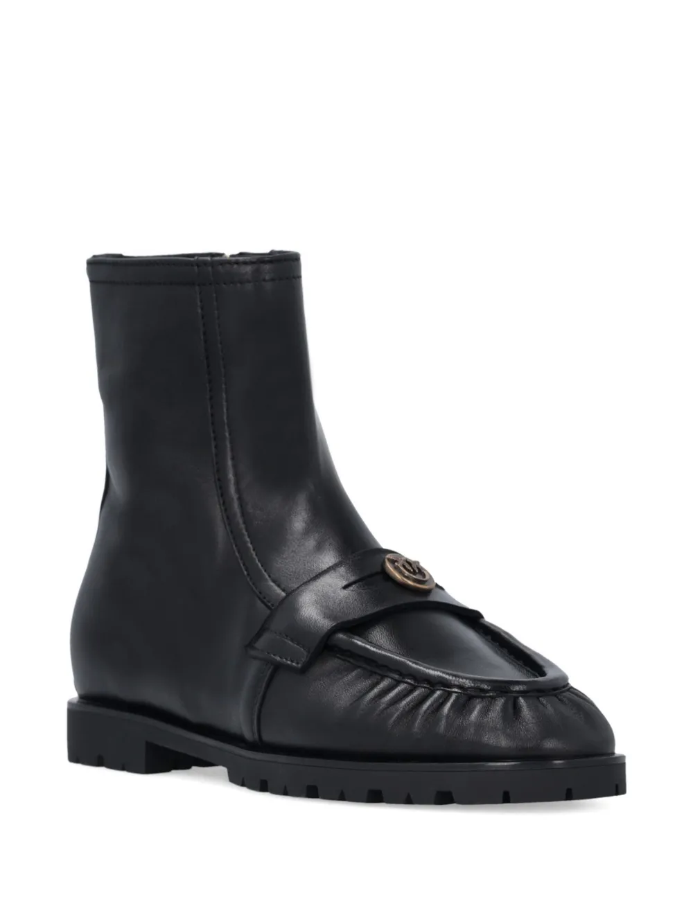 Pinko Nora Pleated-detail Boots In Black