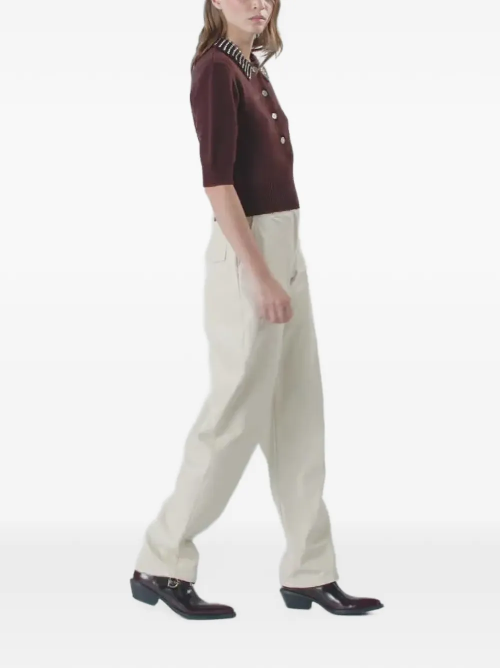 PINKO Broek met riemlussen Beige