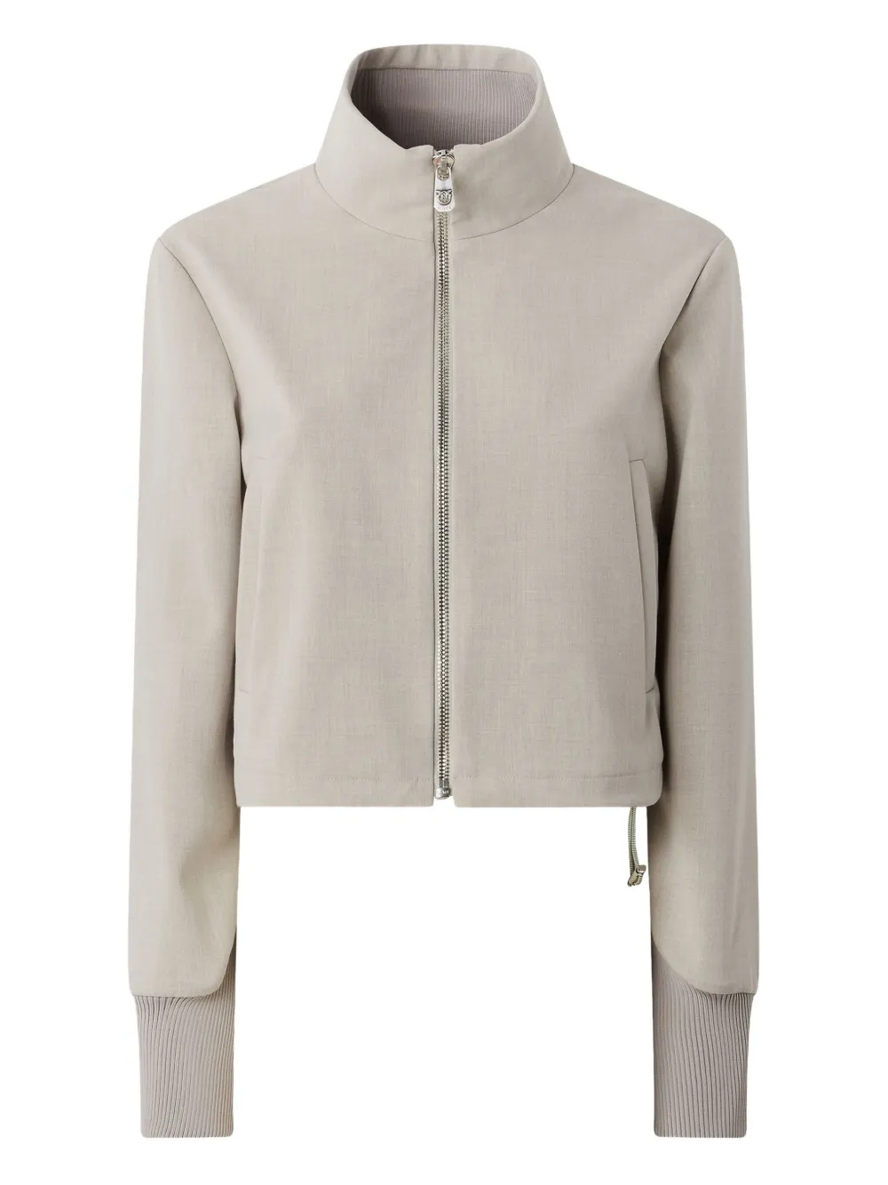 PINKO zip-fastening ribbed-cuff jacket Beige