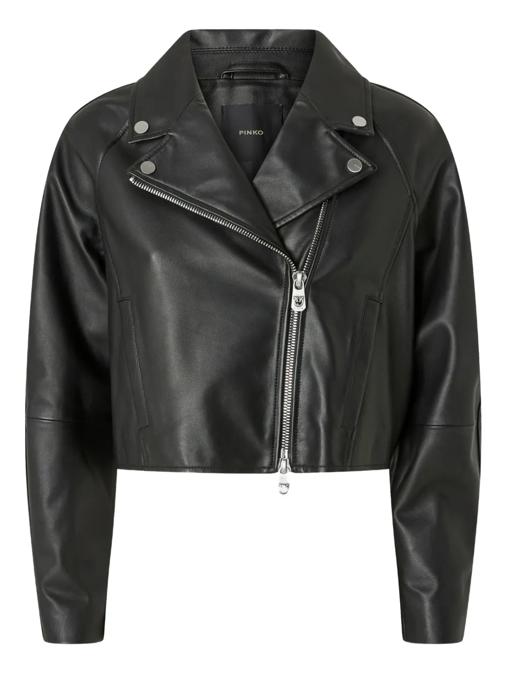 PINKO leather biker jacket Zwart