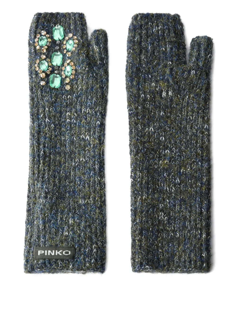 PINKO Vingerloze handschoenen verfraaid met sieraden Grijs