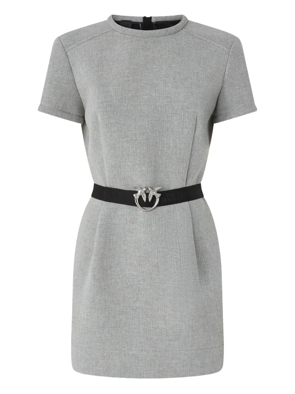 PINKO belted short-sleeve mini dress Grijs