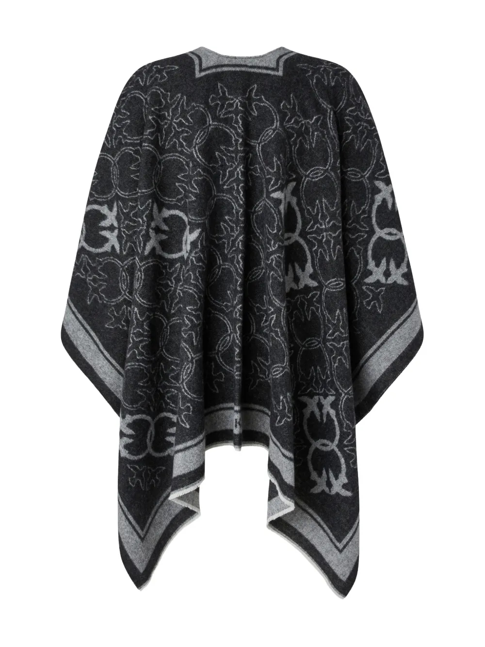 PINKO Wollen poncho met print - Zwart