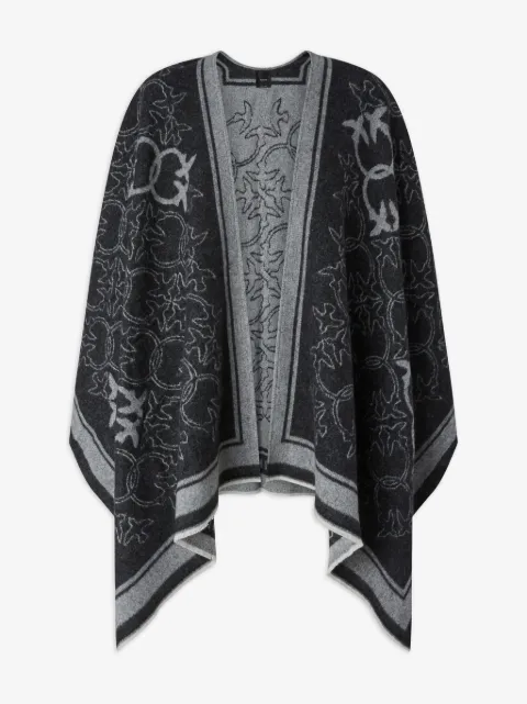 PINKO Love Birds wool poncho