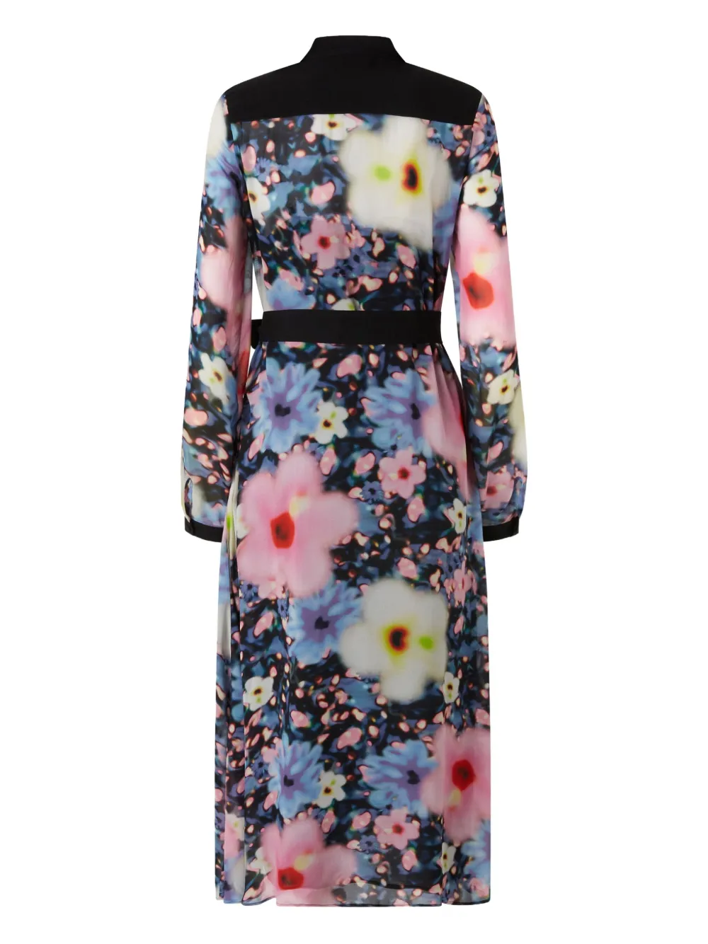 PINKO Hosomaki midi-jurk met bloemenprint - Zwart