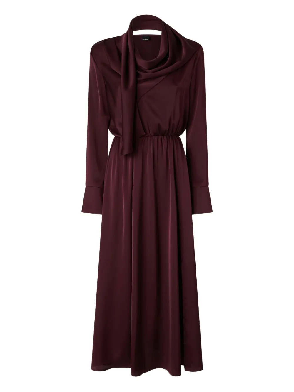 Pinko Maite Scarf-detail Midi Dress In Burgundy