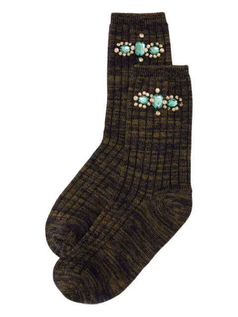 PINKO jewel-embellished ribbed socks
